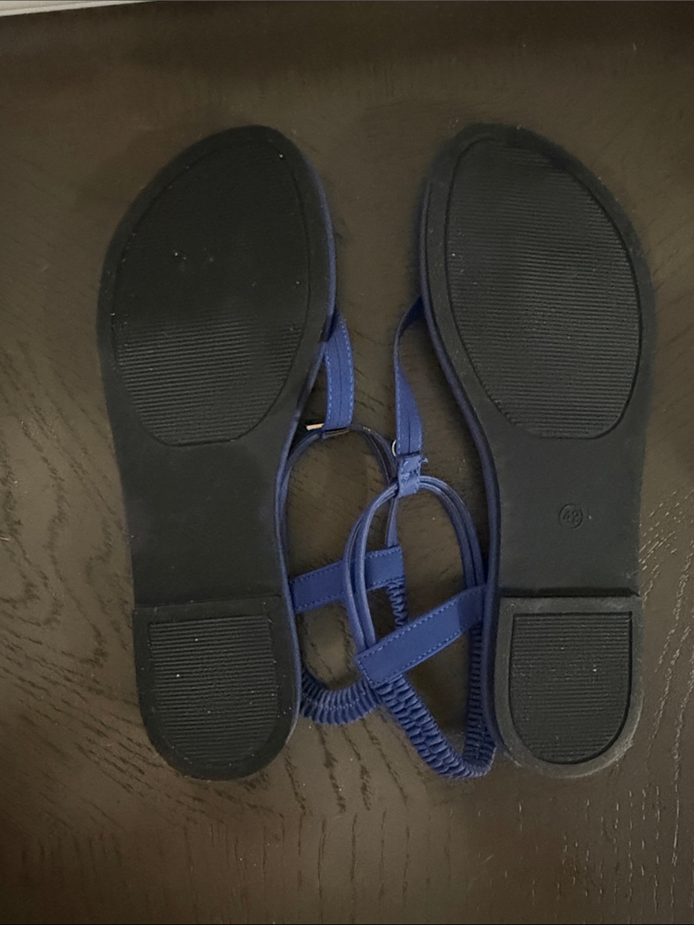 Women’s Navy T-Strap Sandals - Picture 2 of 2